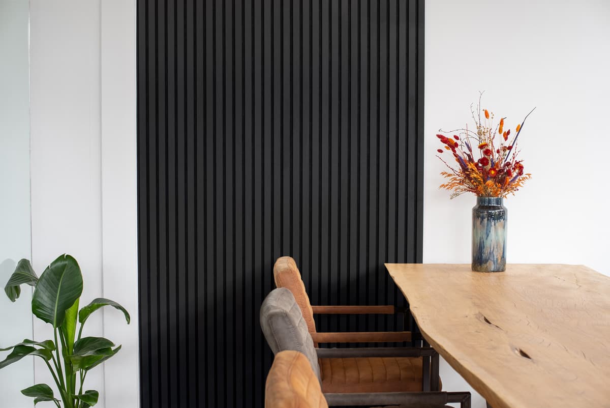 Floer Akupanel XL wandpaneel Lino Zwart (300 × 60 cm)
